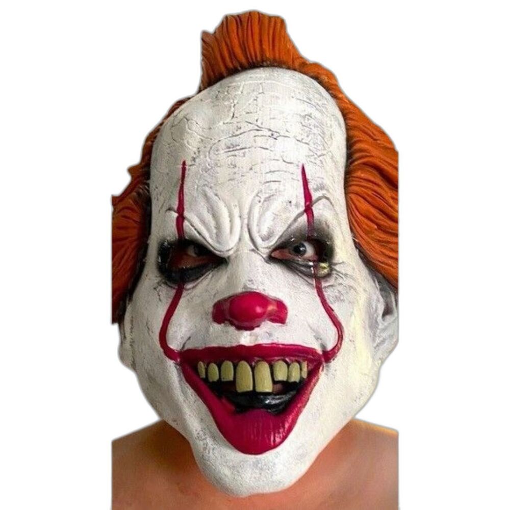 Pennywise IT Movie Horror Clown Halloween 3/4 Latex Mask Adult Costume